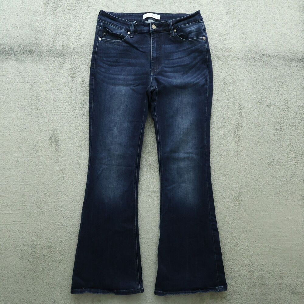 KanCan Jeans Junior's Size 11/29 Petite Blue Mid-Rise Flare Denim 31.5" Inseam